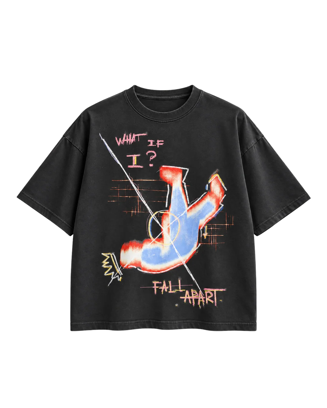 WHAT IF I FALL APART TEE — Washed Charcoal